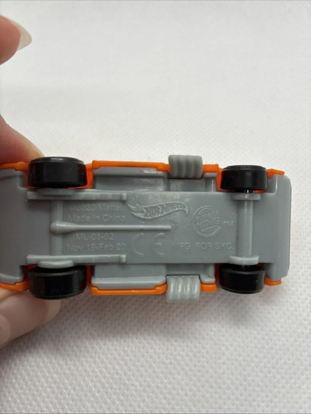 2020 Burger King Hot Wheels Orange Muscle Car Toy ML-01-02 Mattel Loose